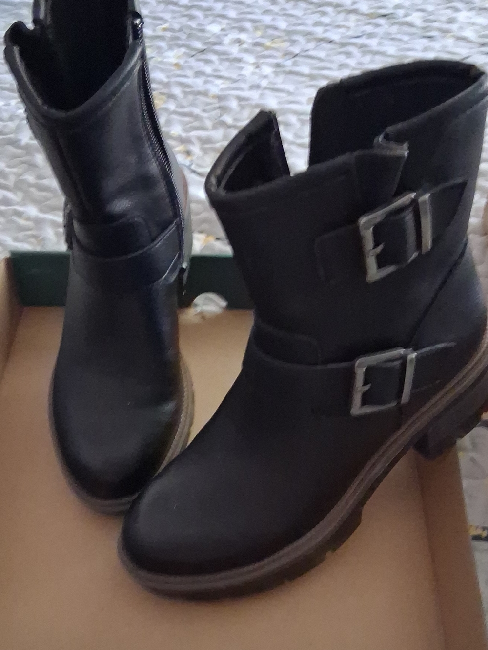 b.o.c. Black Buckle Ankle Boots